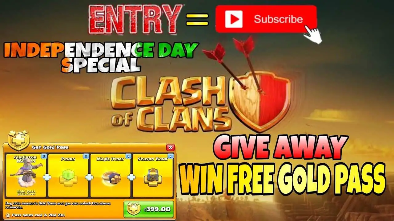 Coc Free Gold Pass Giveaway 2020
